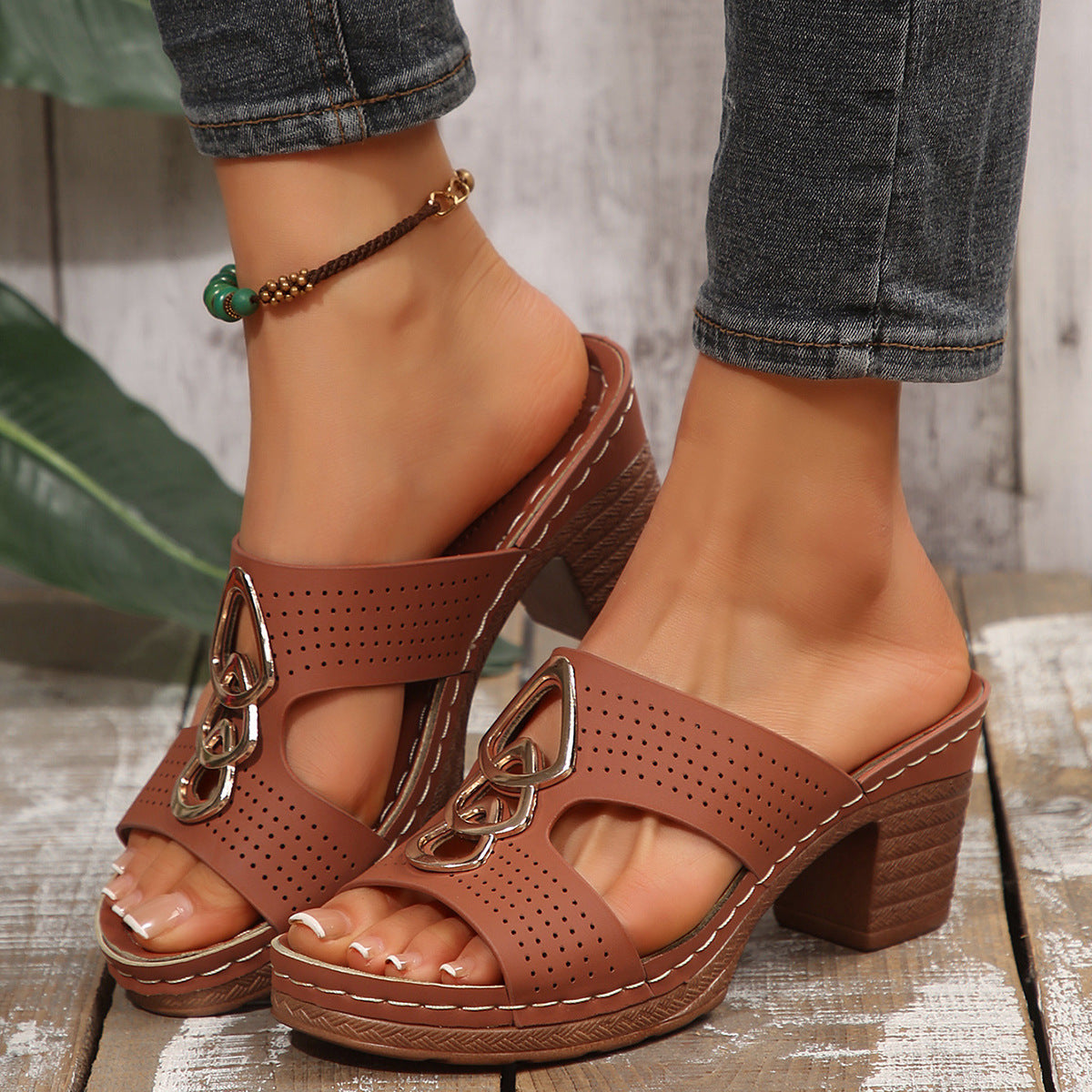 Sandales orthopédiques à talons strass - Molinse