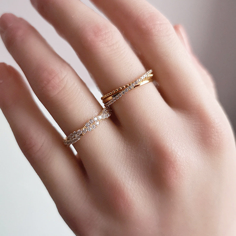 Bague Croix avec Diamant Brillant - Molinse