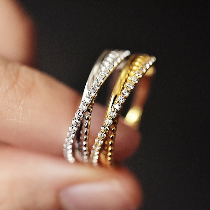 Bague Croix avec Diamant Brillant - Molinse