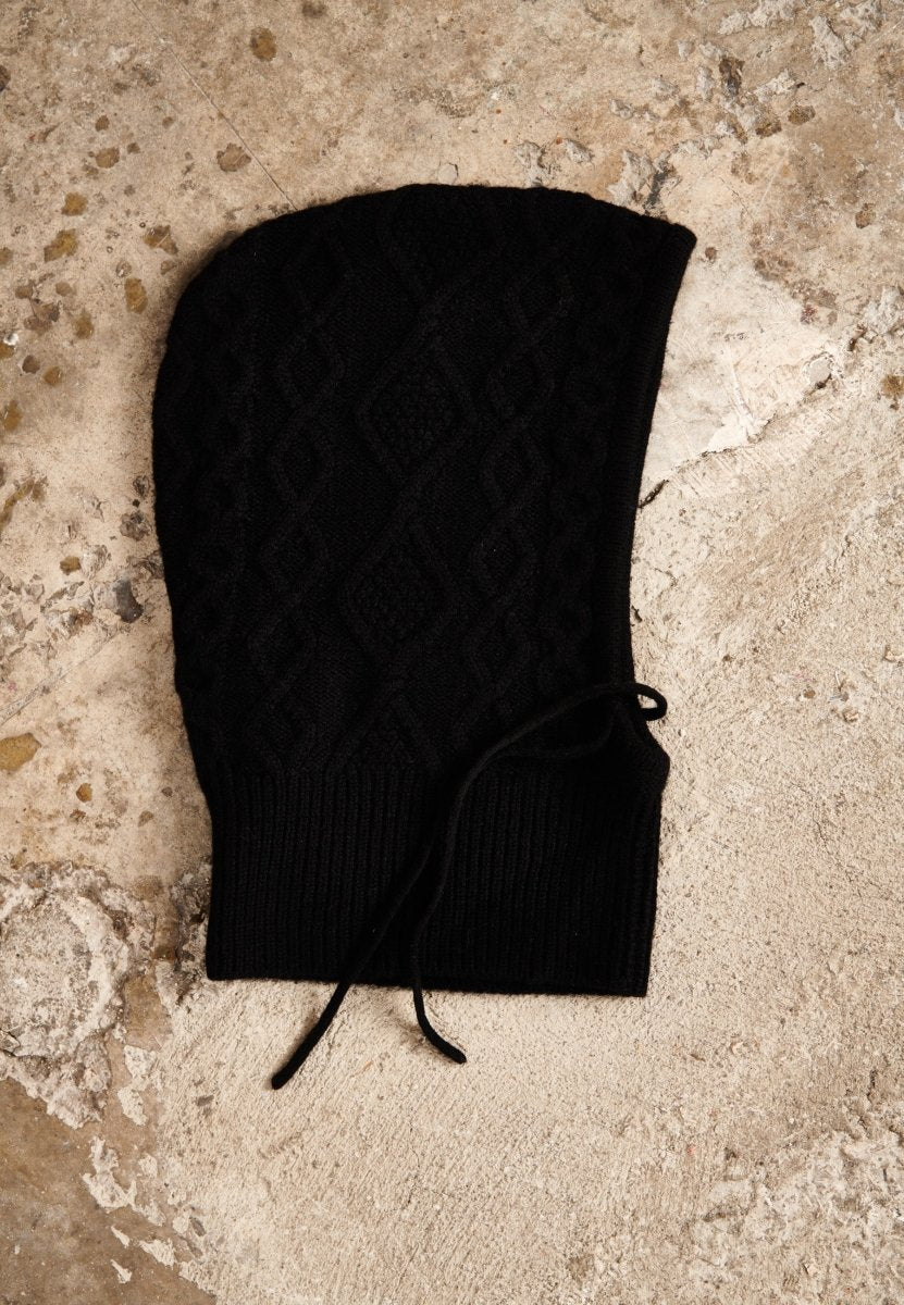 Bonnet cachemire 8 fils noir femme - UNI 19