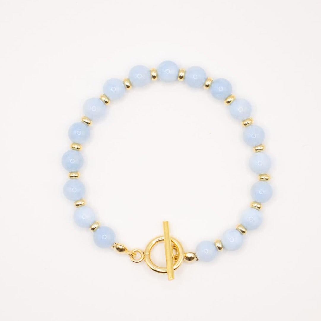 CIRCÉ | Bracelet en Aigue-marine et plaqué Or 18 et 24 carats