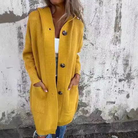 Cardigan long décontracté avec chapeau - Molinse