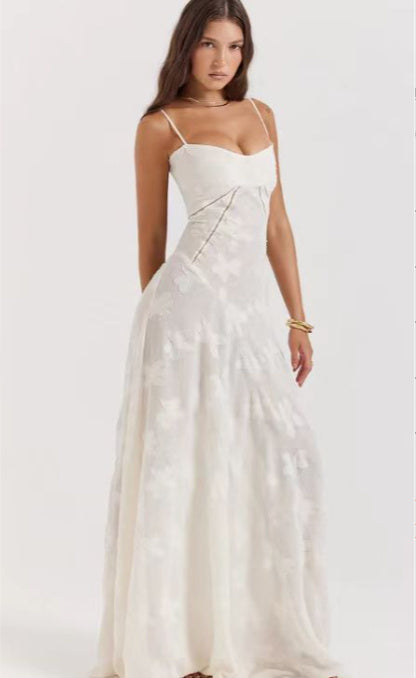 Katy™ | Robe Satinée à Dos Lacé - Élégance Romantique et Confort Luxueux - Molinse