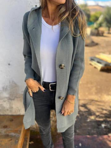 Cardigan long décontracté avec chapeau - Molinse