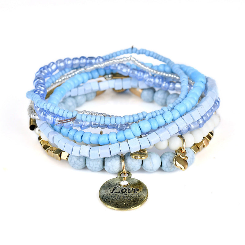 Bohemian Ocean Style Multi-layer Love Beaded Bracelet - Molinse