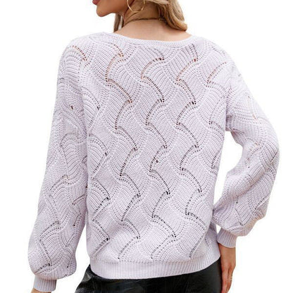 Pull col V uni pour femme - Molinse