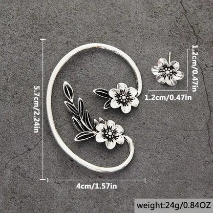 Boucles d'oreilles florales asymétriques vintage - Molinse