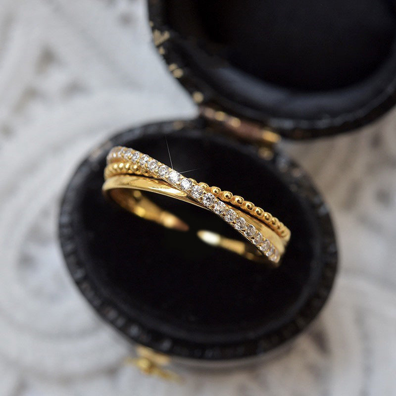 Bague Croix avec Diamant Brillant - Molinse