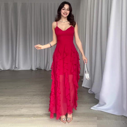 Robe Élégante à Volants – Style Glamour d'Été