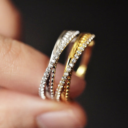 Bague Croix avec Diamant Brillant - Molinse