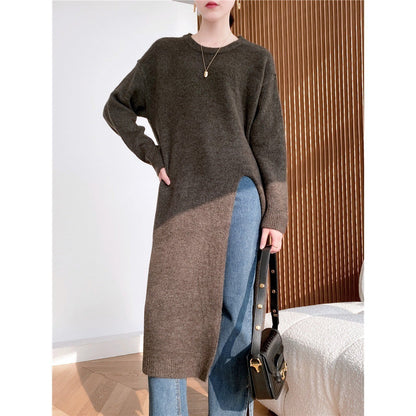 Jupe en laine épaissie à haute fente sur le genou - Molinse