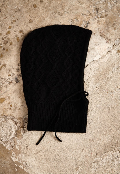 Bonnet cachemire 8 fils noir femme - UNI 19