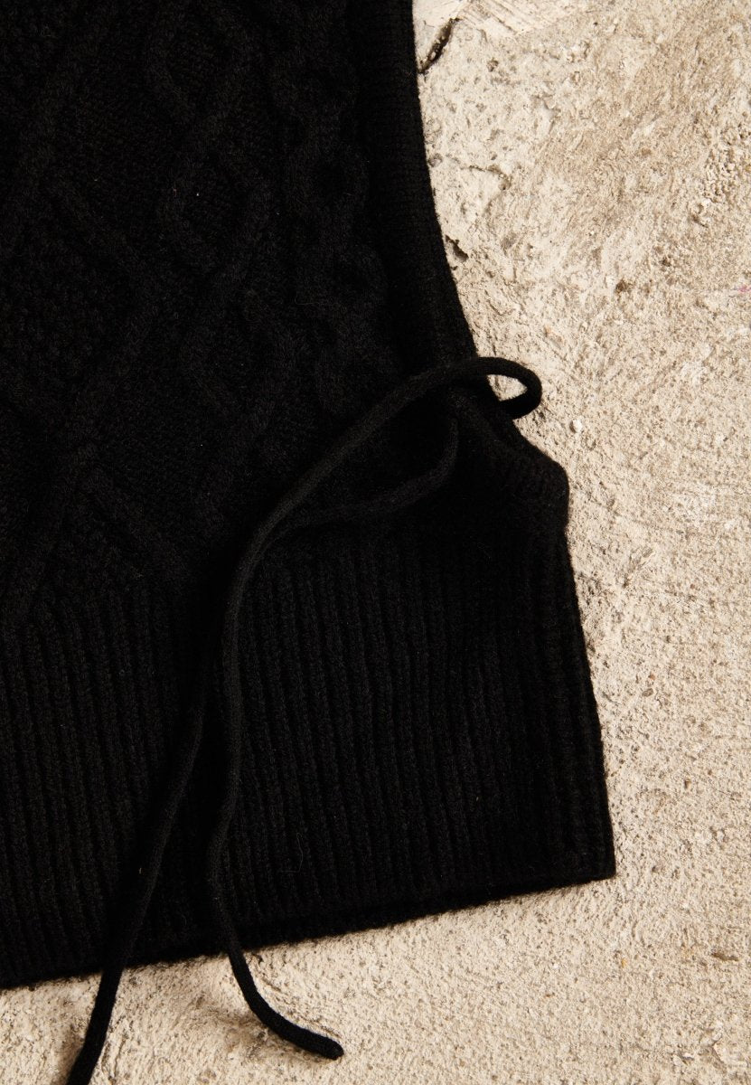 Bonnet cachemire 8 fils noir femme - UNI 19