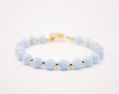 CIRCÉ | Bracelet en Aigue-marine et plaqué Or 18 et 24 carats