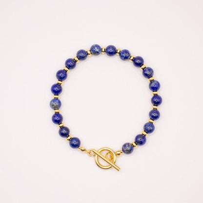 CIRCÉ | Bracelet en Lapis-Lazuli et acier inoxydable plaqué Or 18 carats