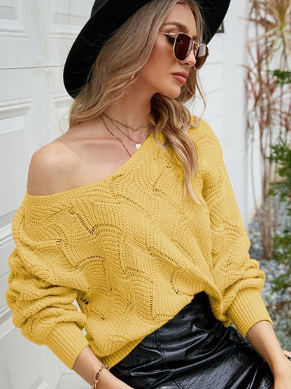 Pull col V uni pour femme - Molinse