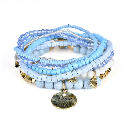 Bohemian Ocean Style Multi-layer Love Beaded Bracelet - Molinse